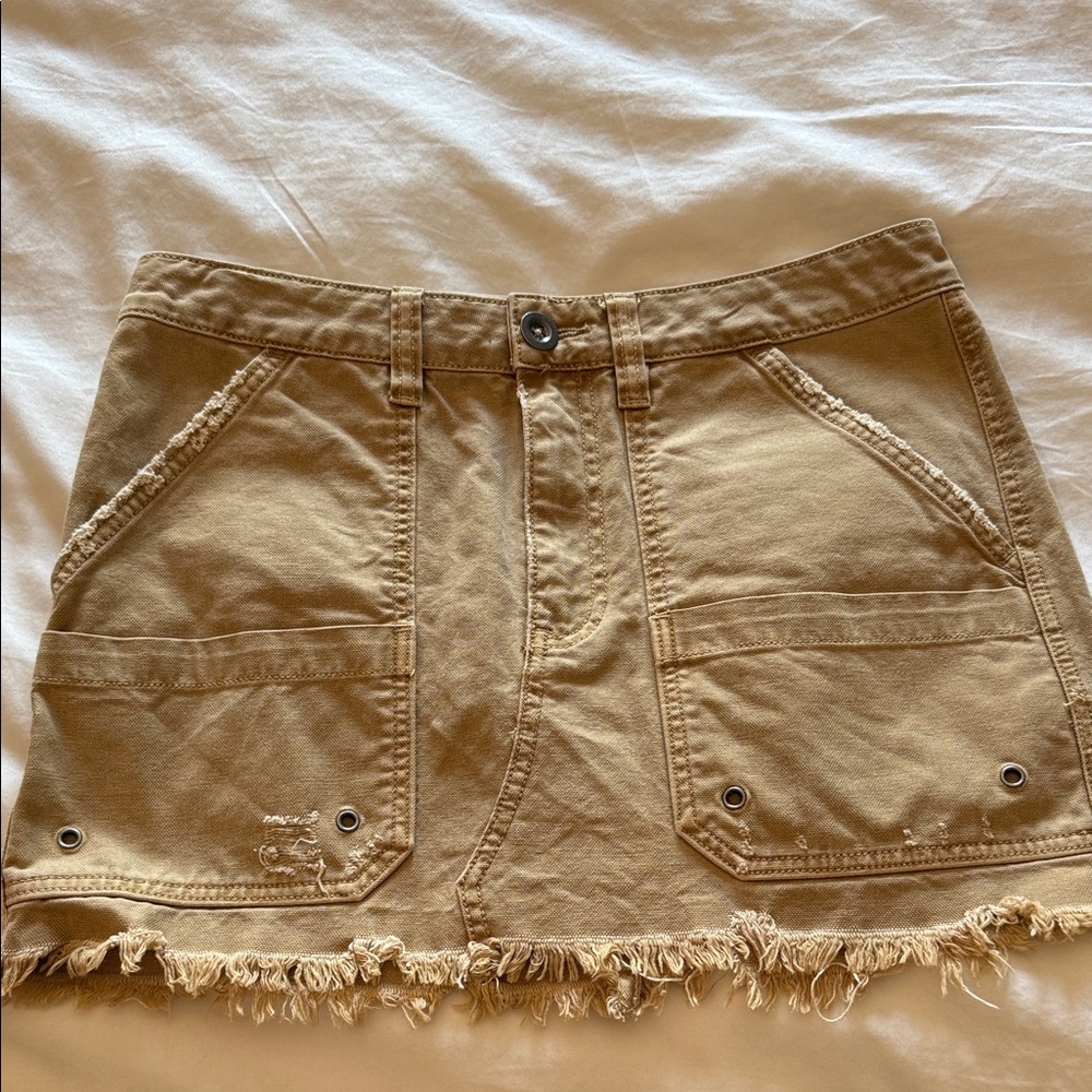 Free People Tan Mini Skirt